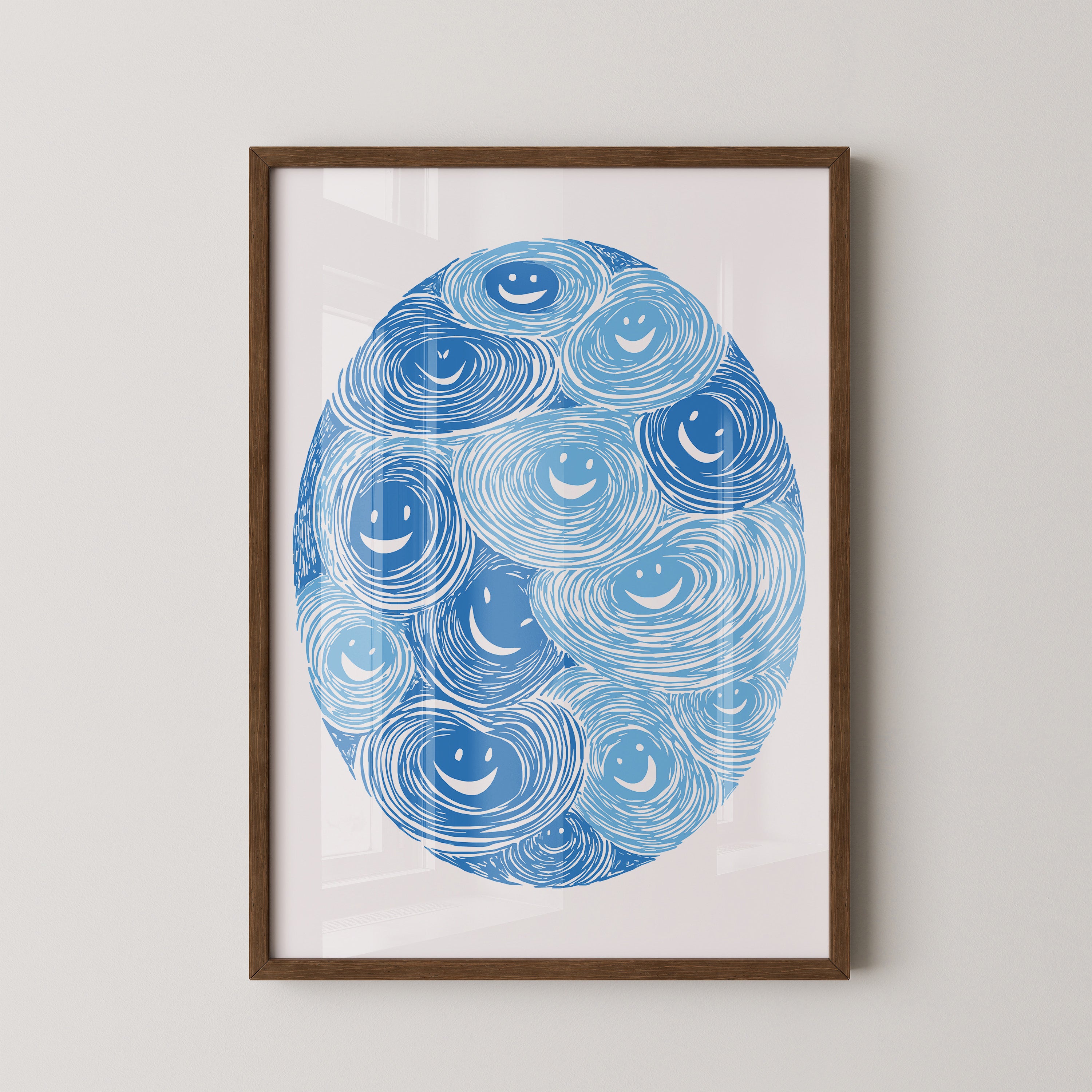 Lächelnde Wirbel blau