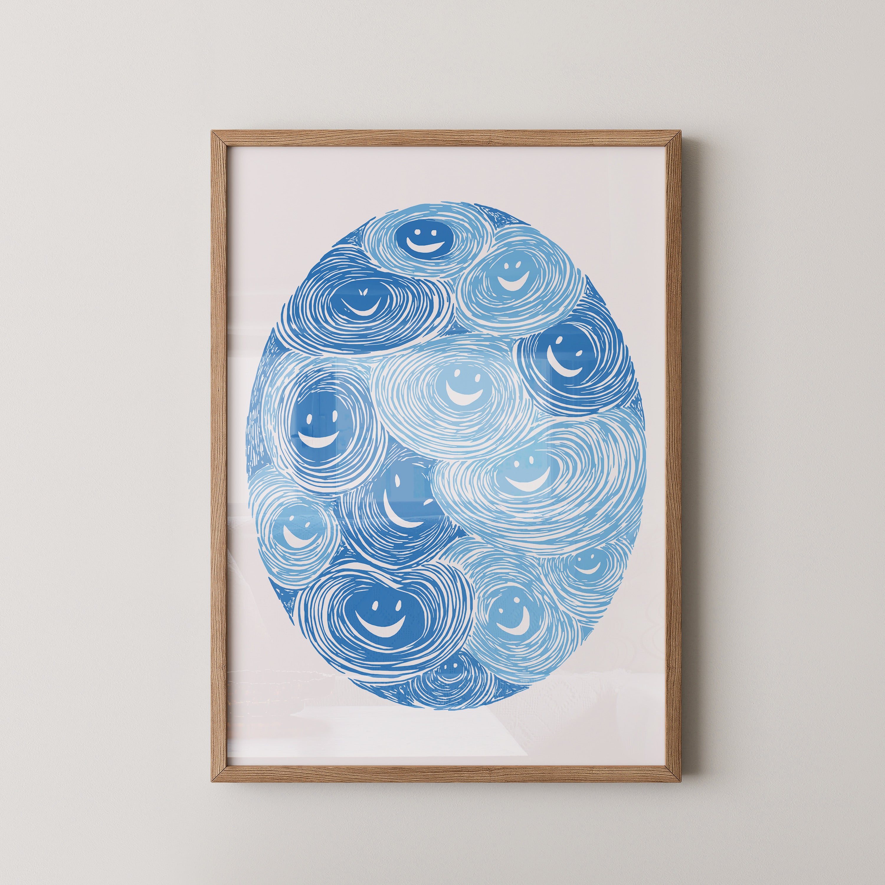 Lächelnde Wirbel blau