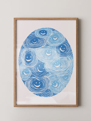 Lächelnde Wirbel blau