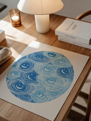 Lächelnde Wirbel blau