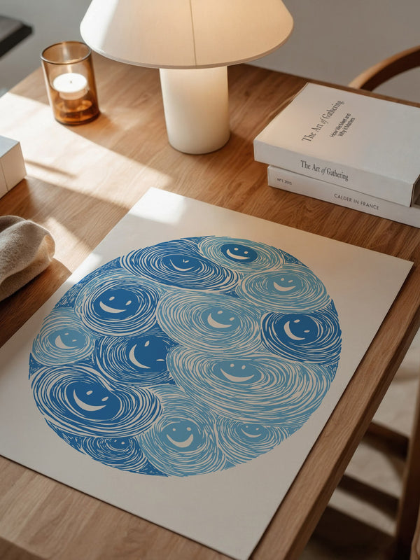 Lächelnde Wirbel blau