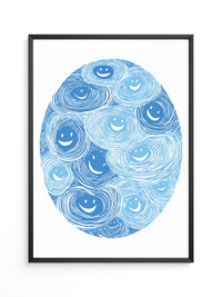 Lächelnde Wirbel blau