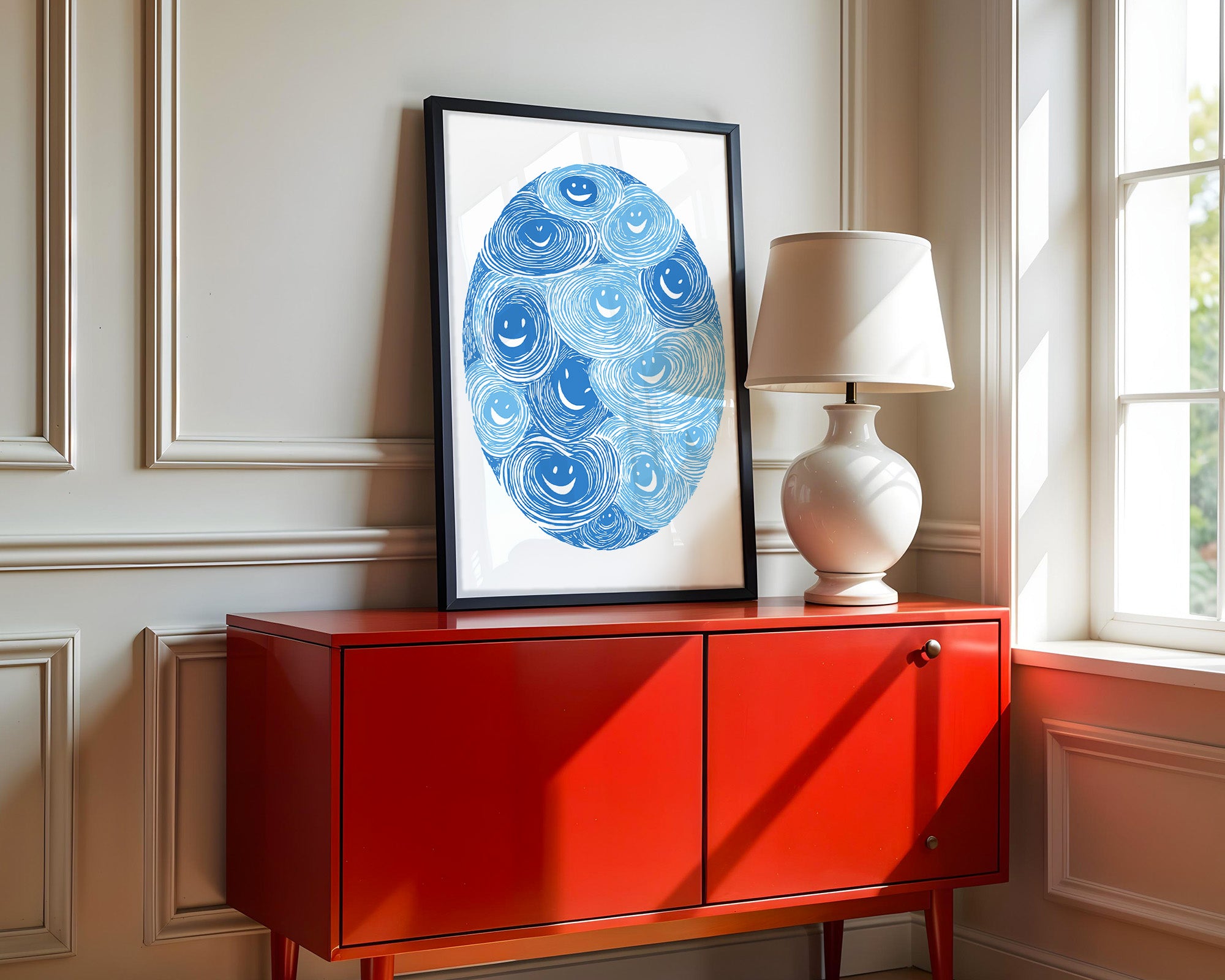 Lächelnde Wirbel blau