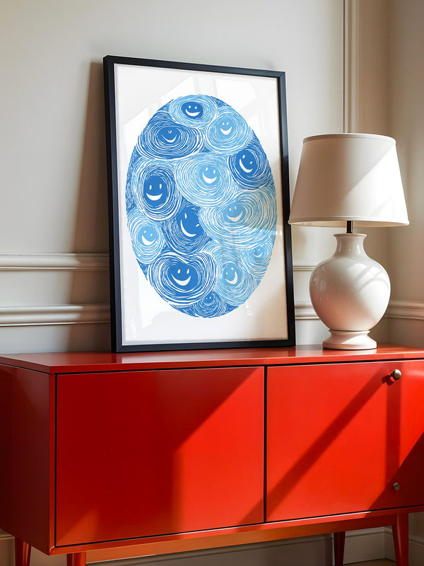 Lächelnde Wirbel blau