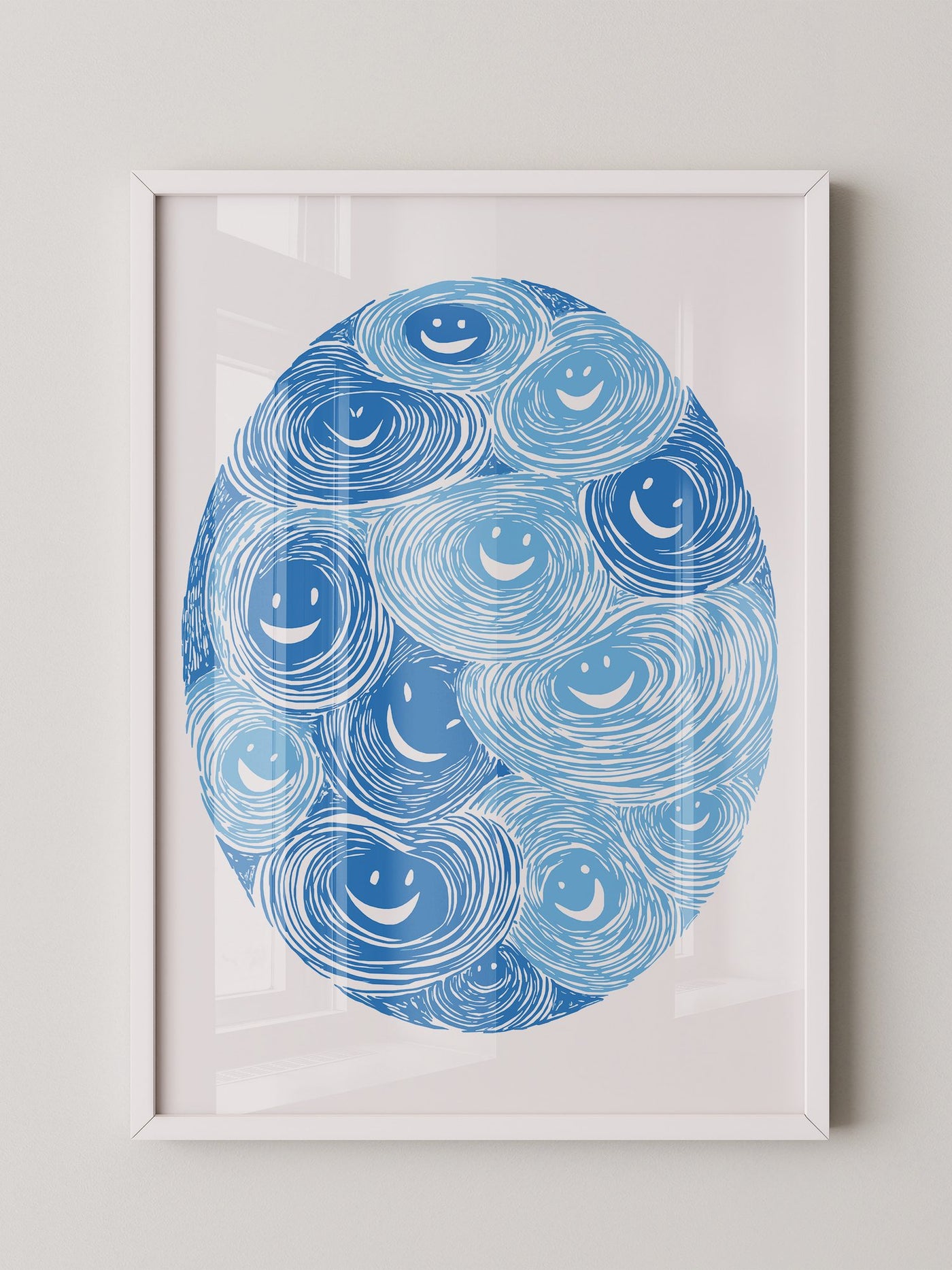Lächelnde Wirbel blau