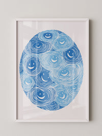 Lächelnde Wirbel blau