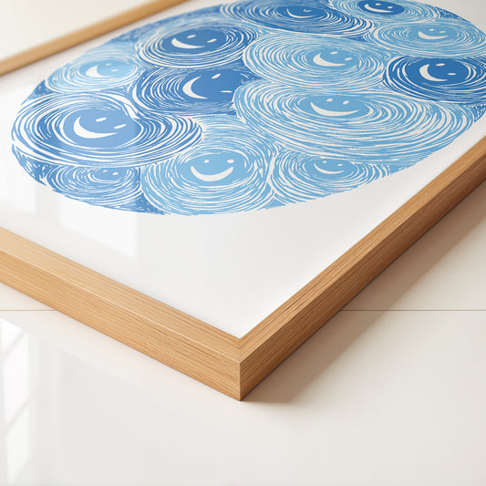 Lächelnde Wirbel blau