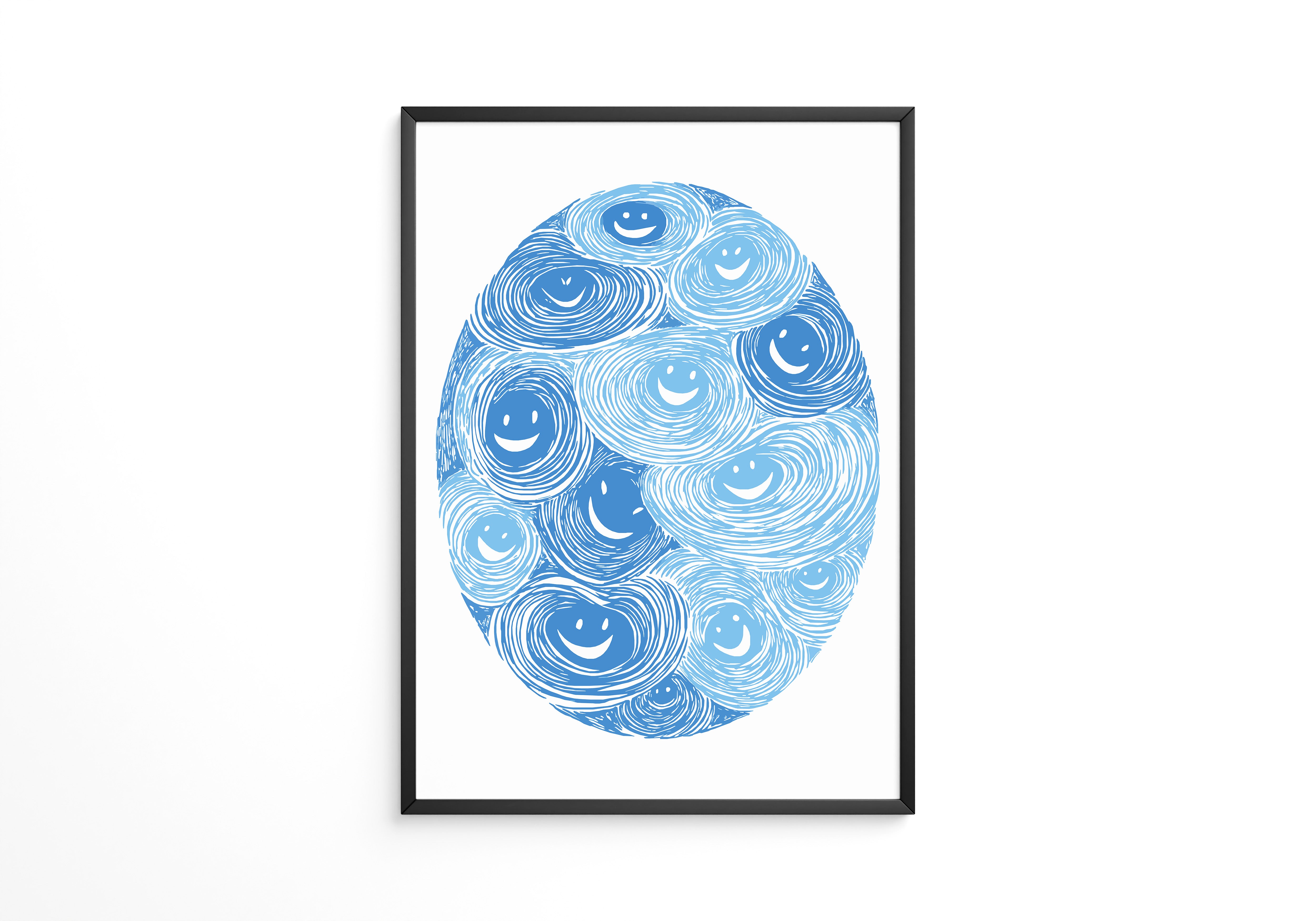 Lächelnde Wirbel blau