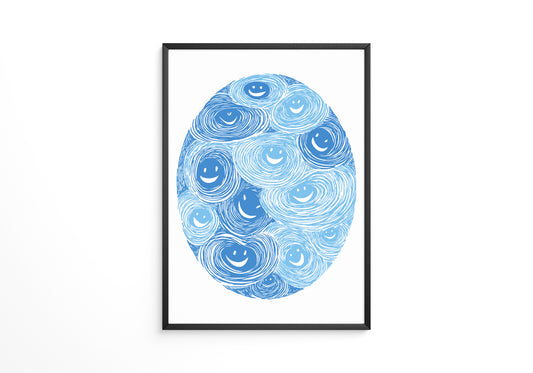 Lächelnde Wirbel blau