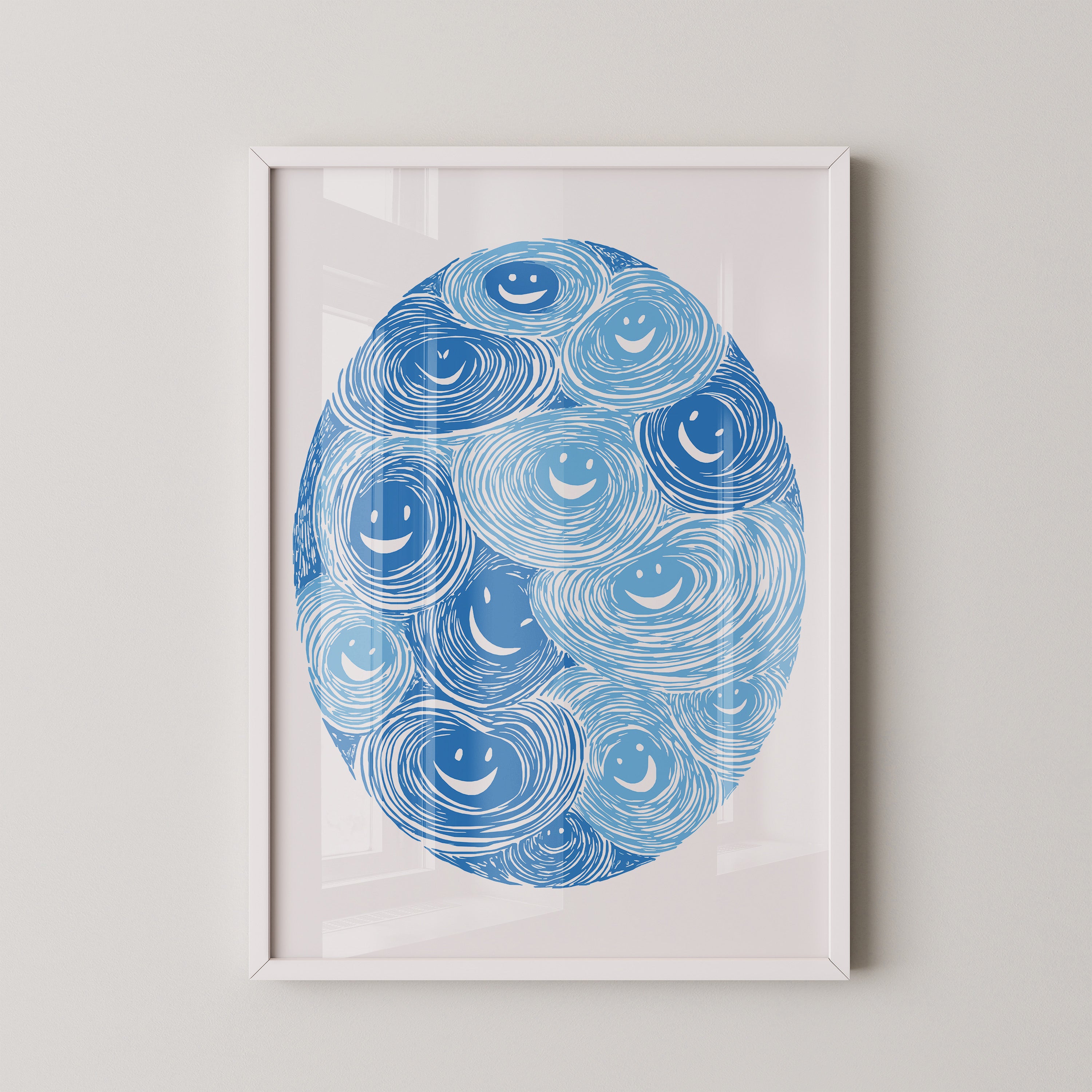 Lächelnde Wirbel blau