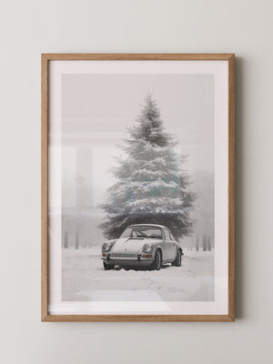 Porsche Schnee Tannenbaum Vintage