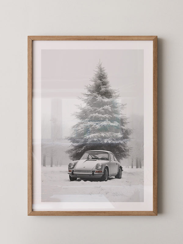 Porsche Schnee Tannenbaum Vintage