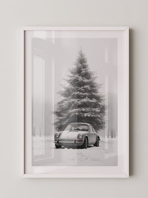 Porsche Schnee Tannenbaum Vintage