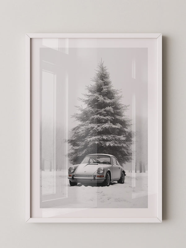 Porsche Schnee Tannenbaum Vintage