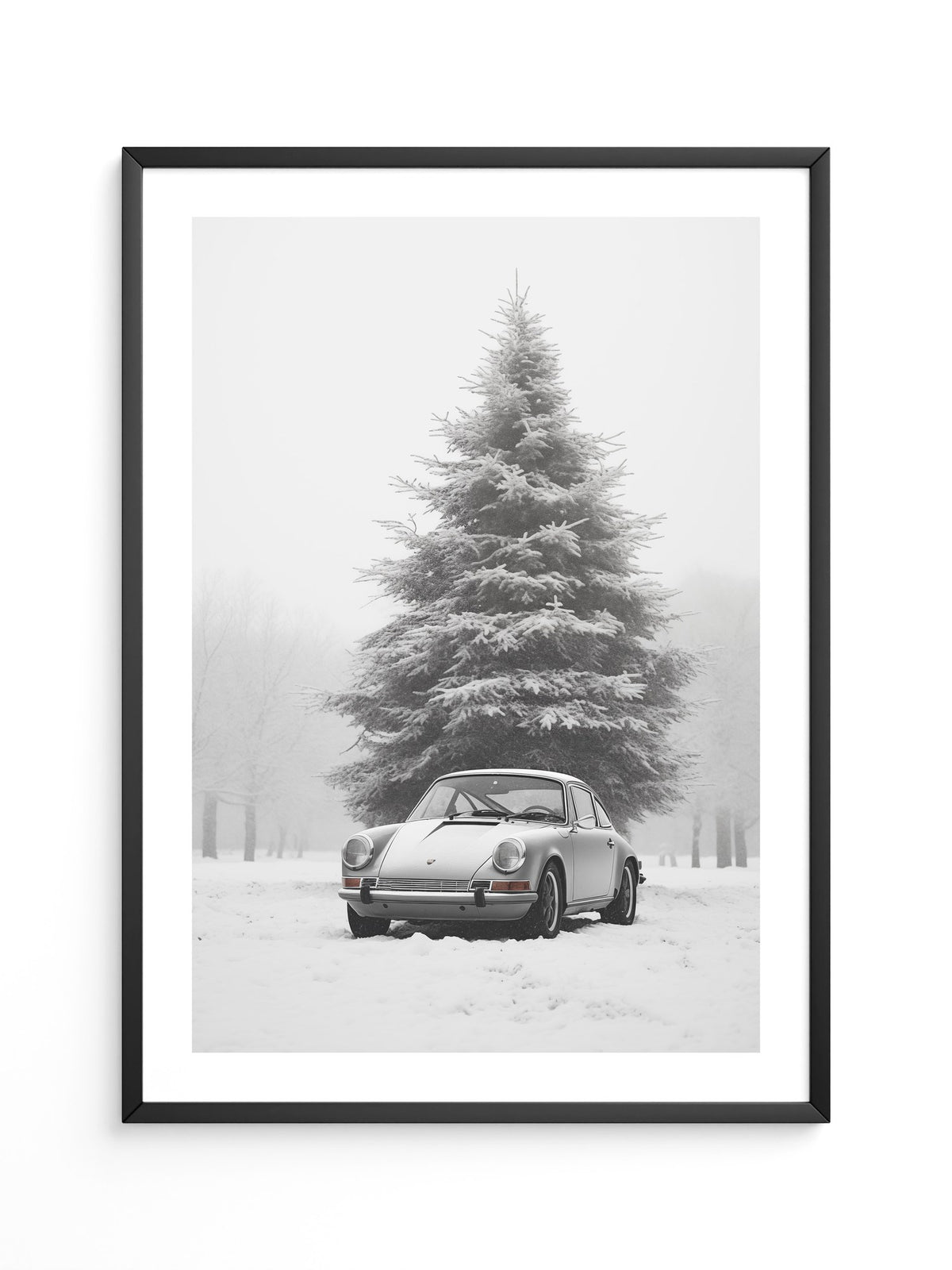 Porsche Schnee Tannenbaum Vintage