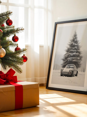 Porsche Schnee Tannenbaum Vintage