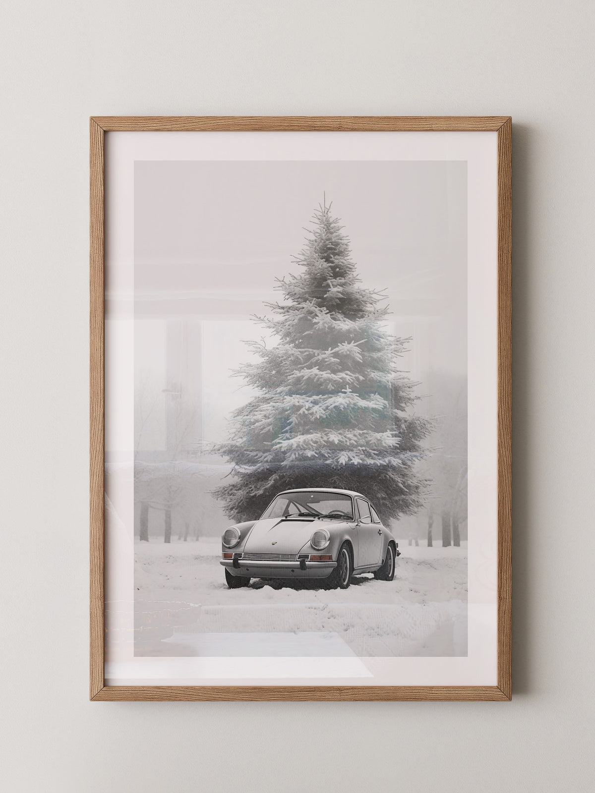 Porsche Schnee Tannenbaum Vintage