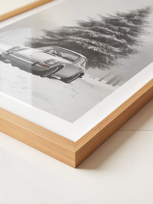 Porsche Schnee Tannenbaum Vintage