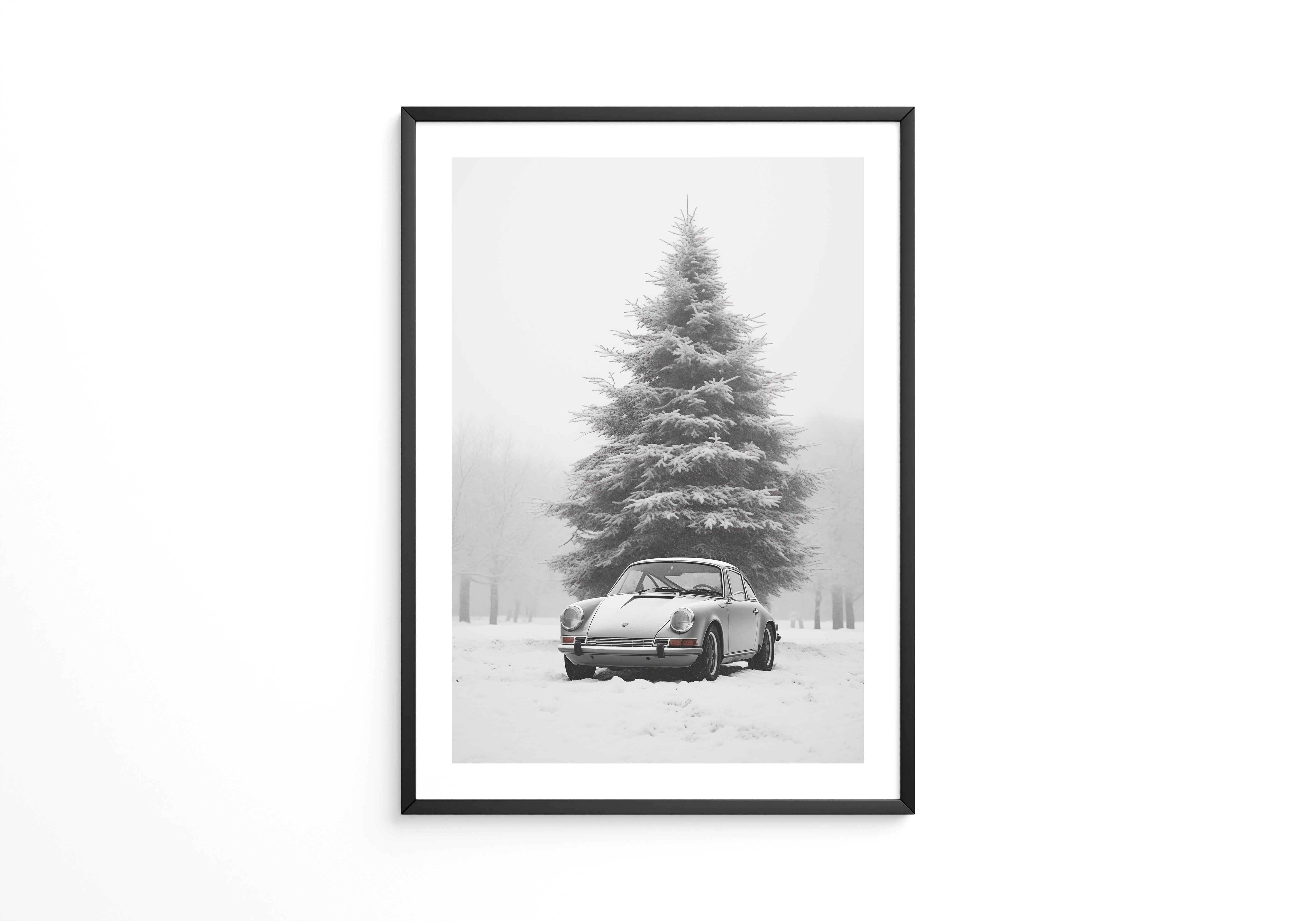 Porsche Schnee Tannenbaum Vintage