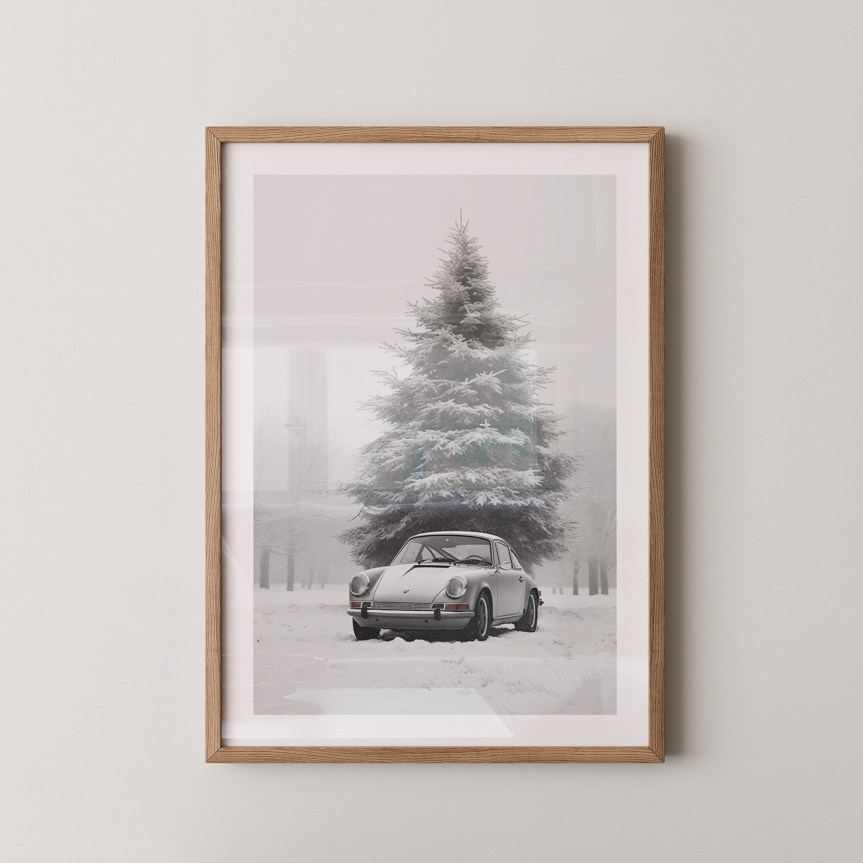 Porsche Schnee Tannenbaum Vintage