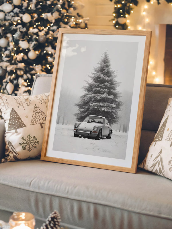 Porsche Schnee Tannenbaum Vintage