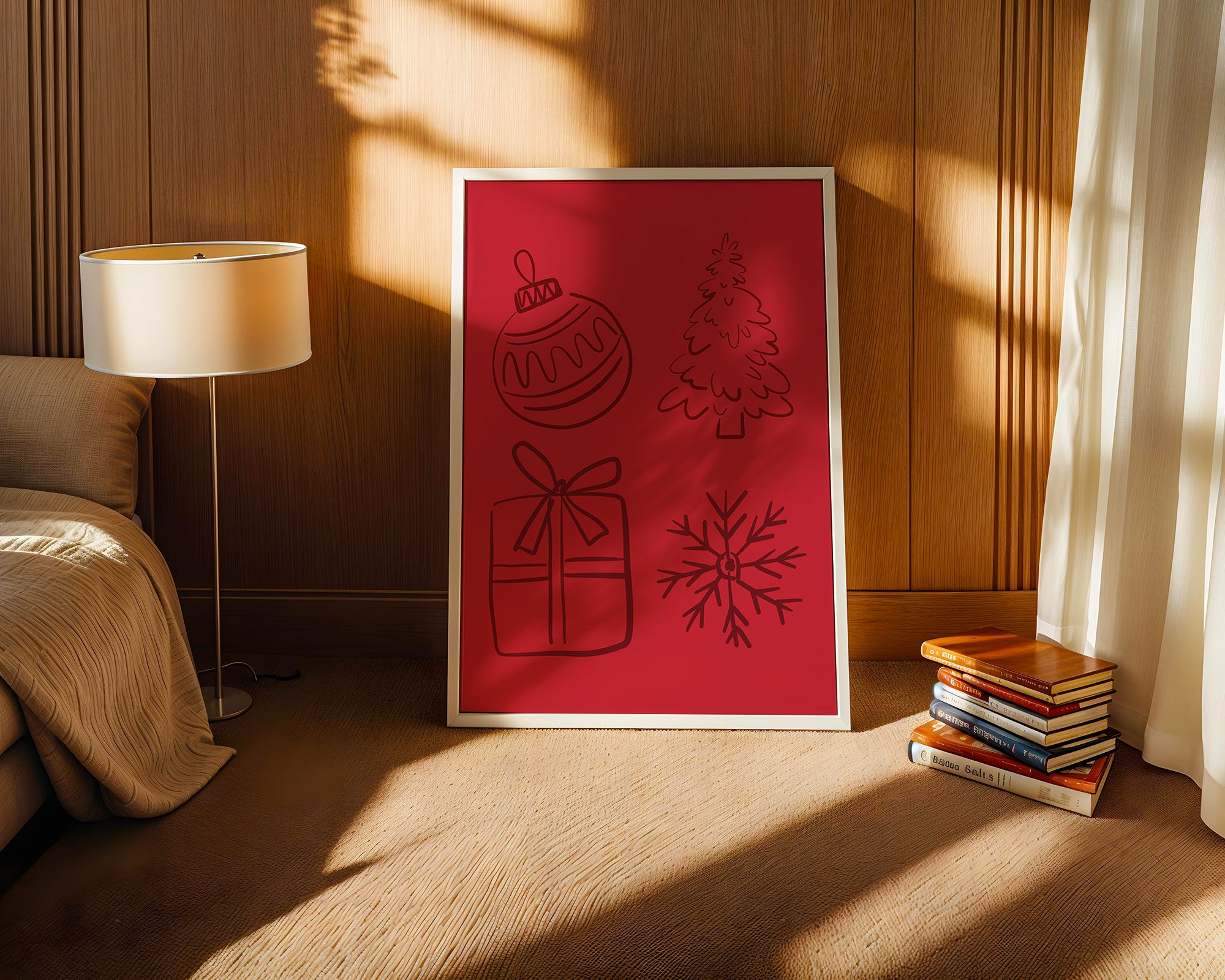 Weihnachtssymbole Rot Zeichnung