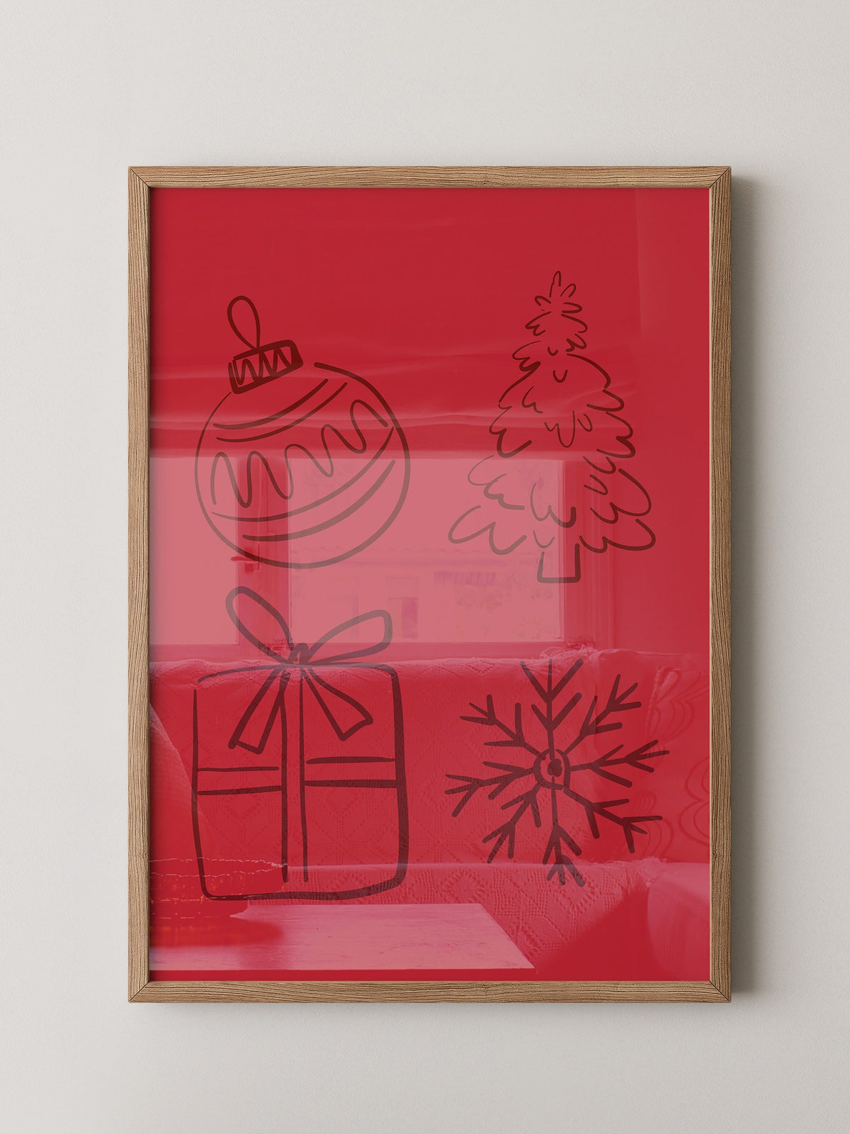 Weihnachtssymbole Rot Zeichnung