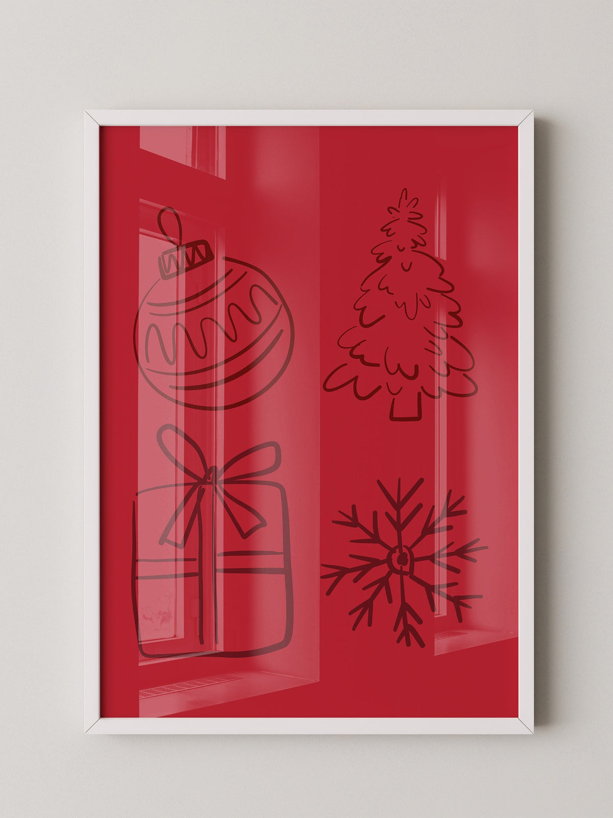 Weihnachtssymbole Rot Zeichnung