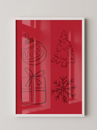 Weihnachtssymbole Rot Zeichnung