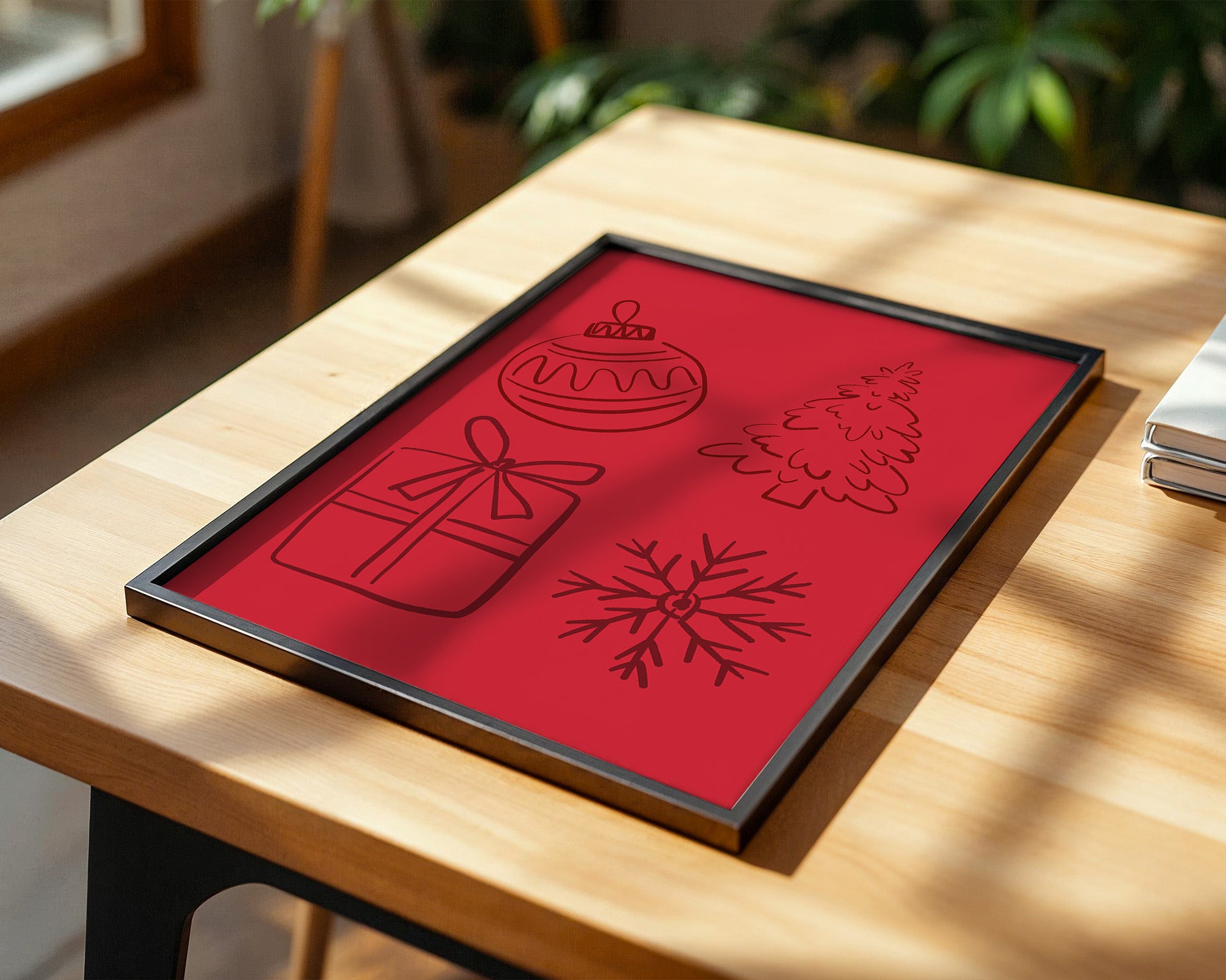 Weihnachtssymbole Rot Zeichnung