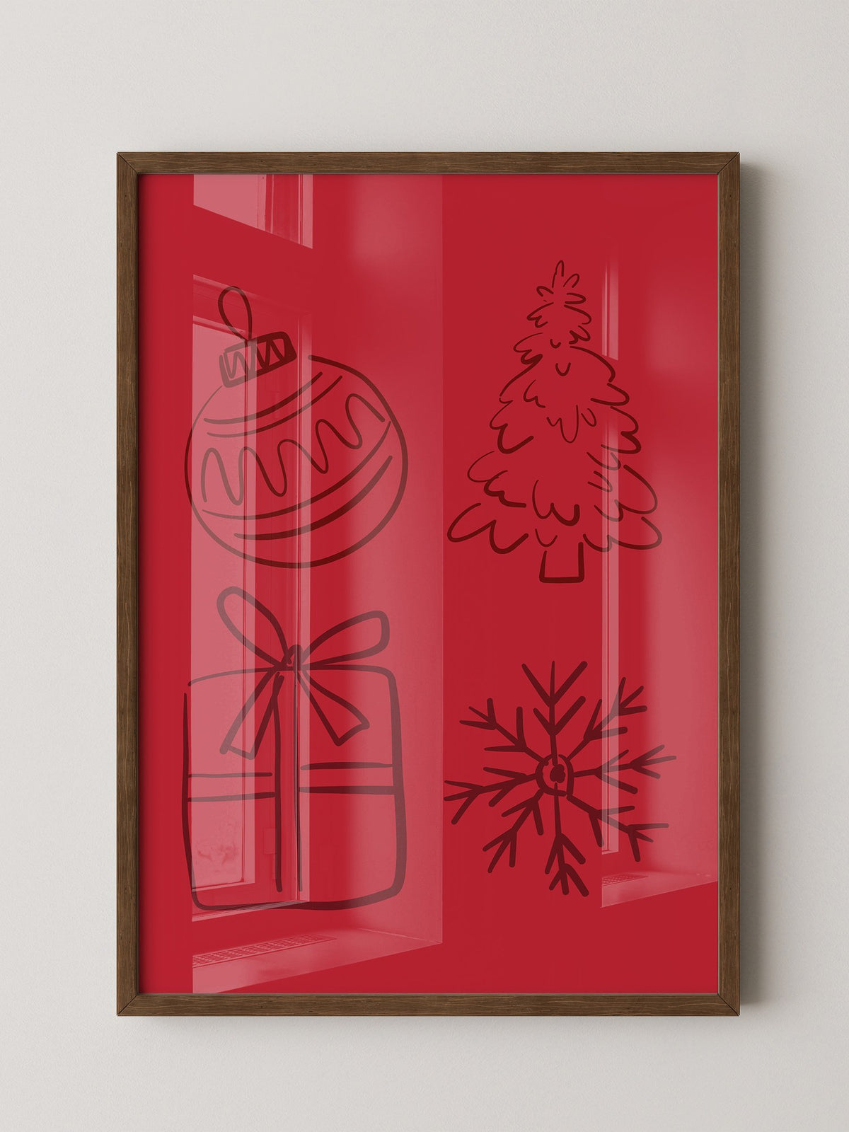 Weihnachtssymbole Rot Zeichnung