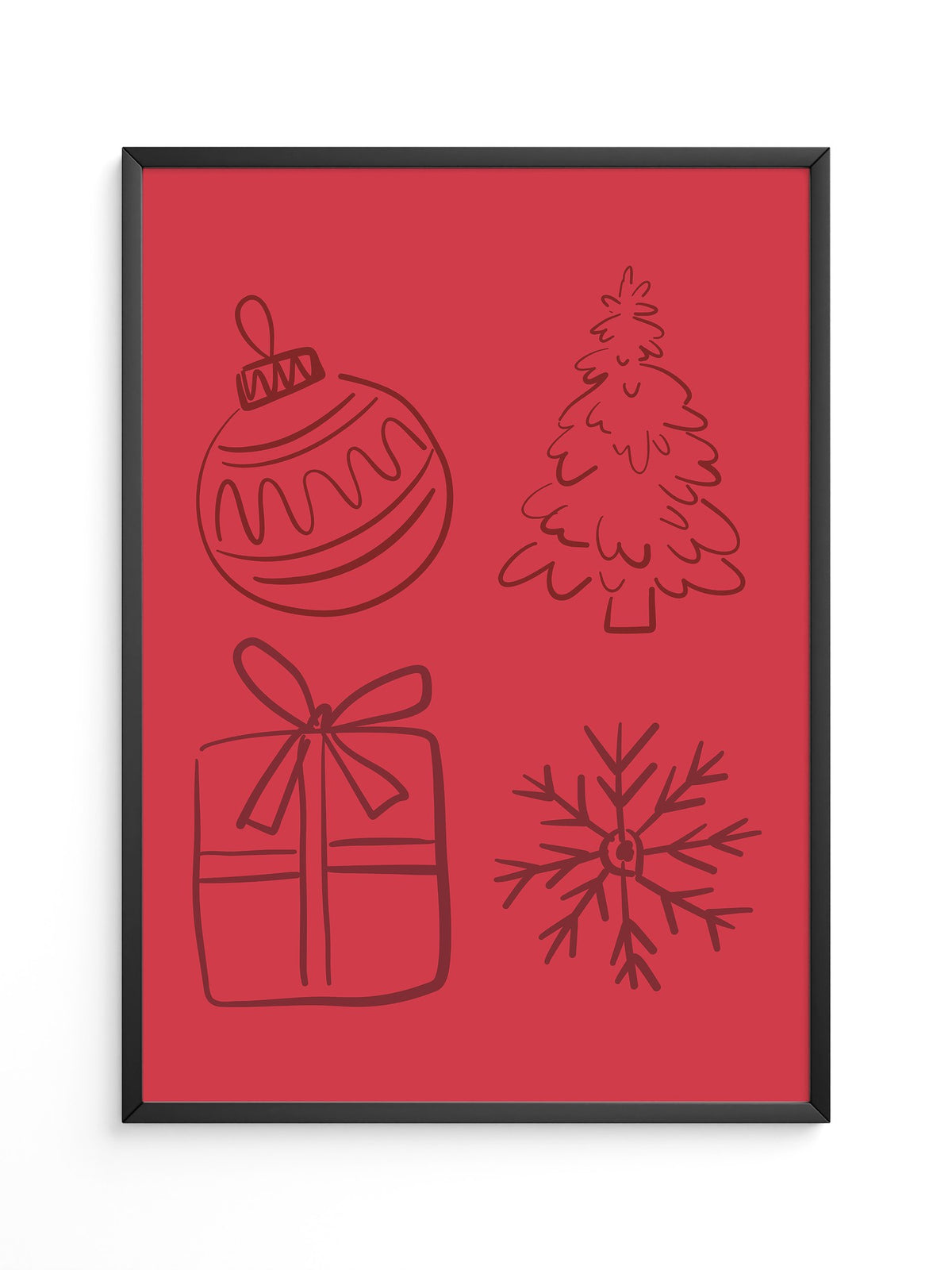 Weihnachtssymbole Rot Zeichnung