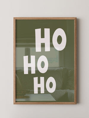 Ho Ho Ho Schriftzug Olivgrün