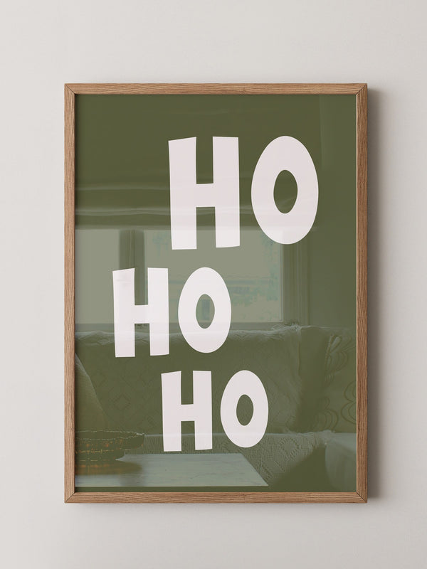 Ho Ho Ho Schriftzug Olivgrün