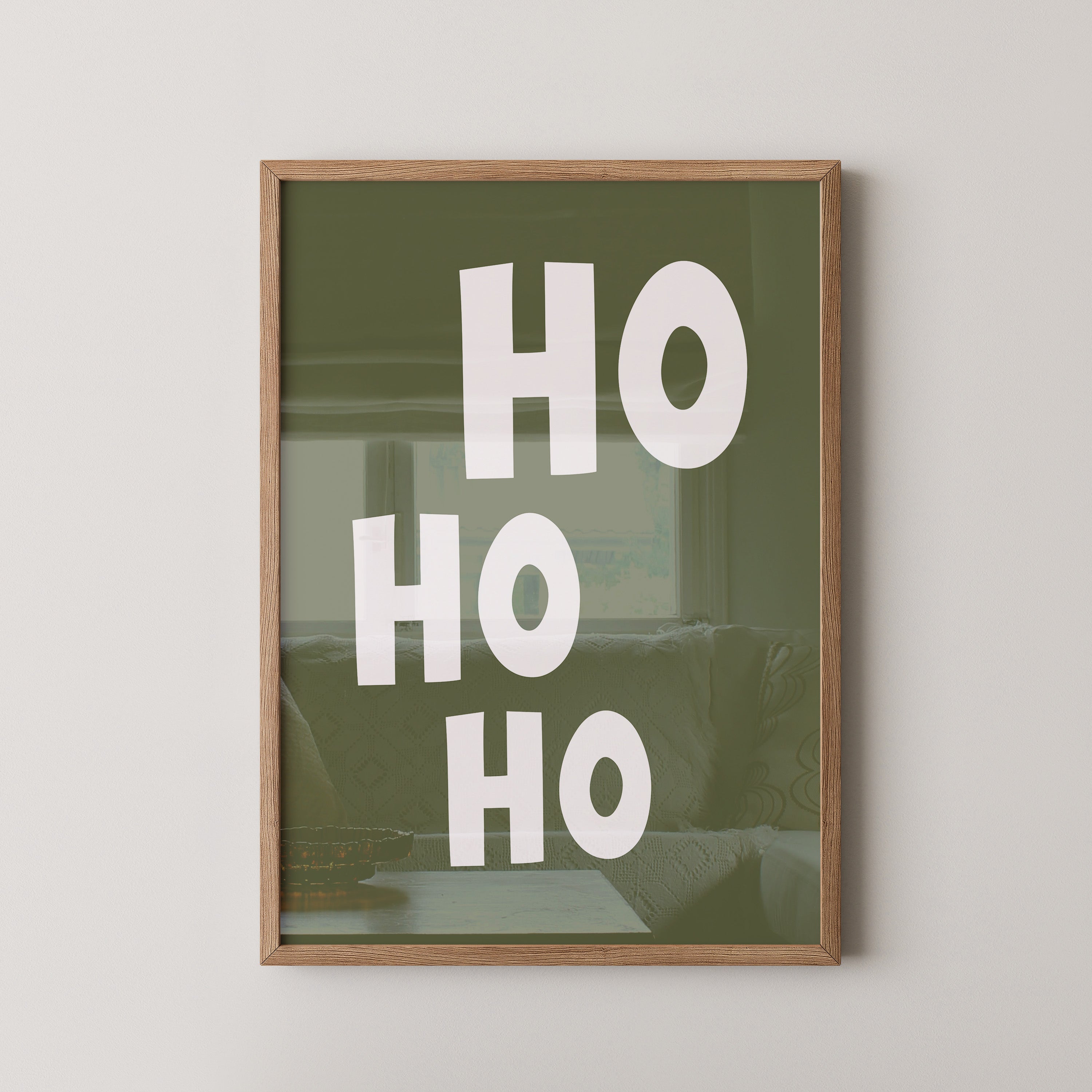 Ho Ho Ho Schriftzug Olivgrün