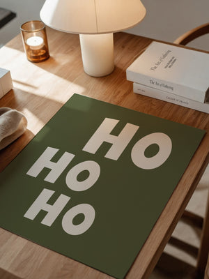 Ho Ho Ho Schriftzug Olivgrün