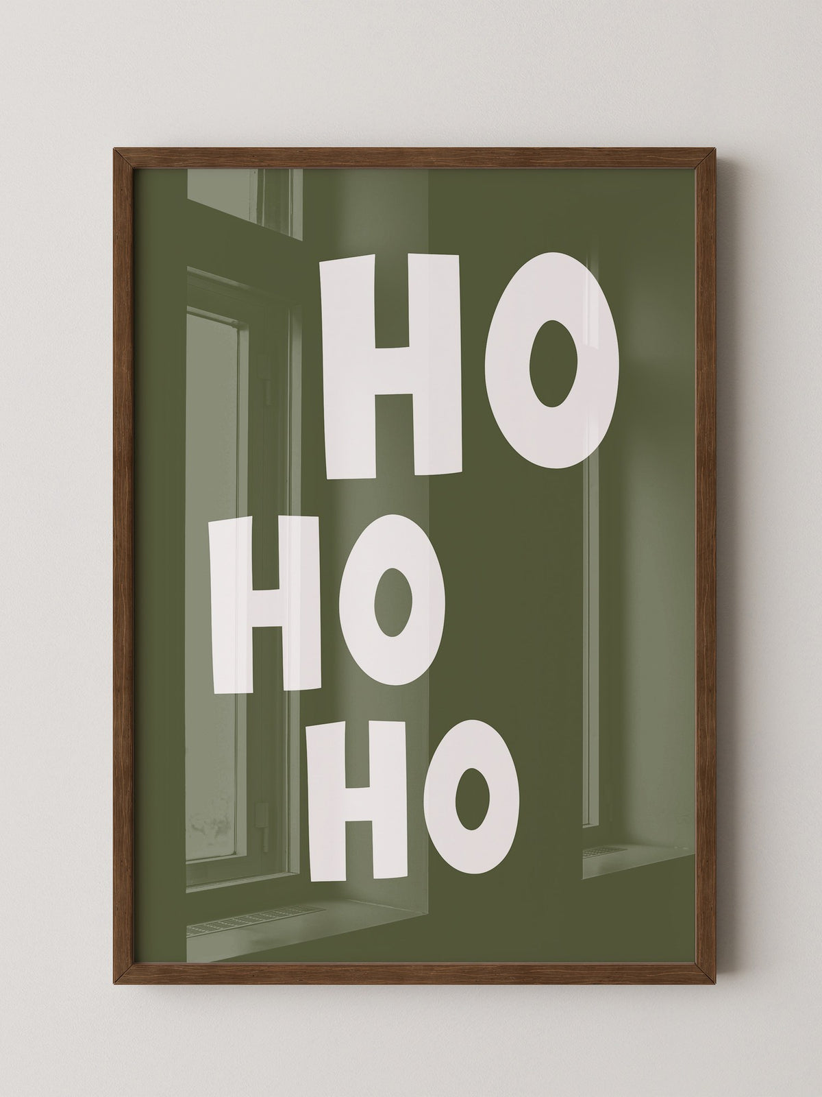 Ho Ho Ho Schriftzug Olivgrün