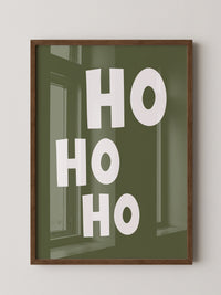 Ho Ho Ho Schriftzug Olivgrün