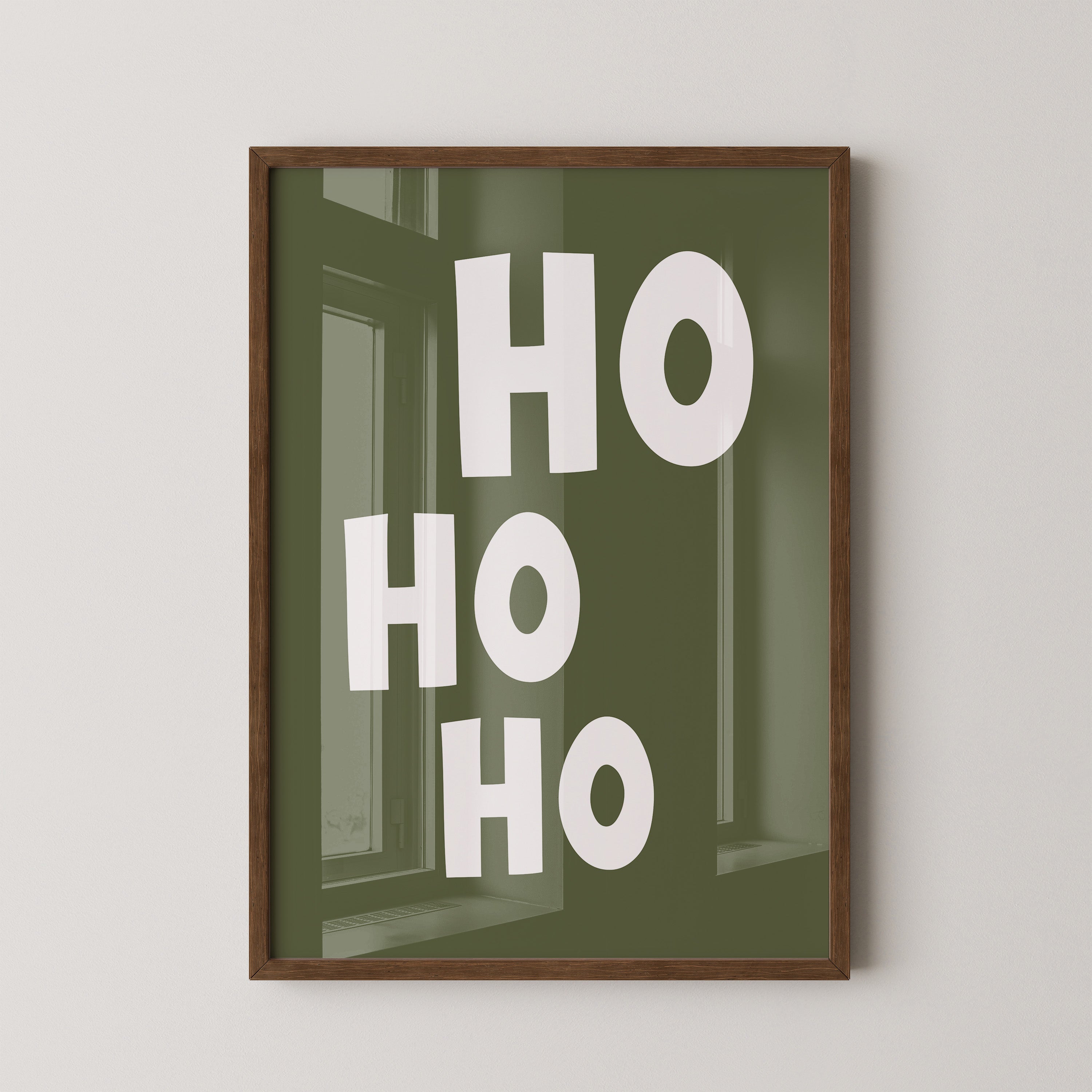 Ho Ho Ho Schriftzug Olivgrün