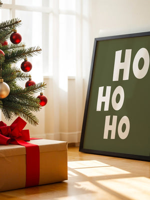 Ho Ho Ho Schriftzug Olivgrün