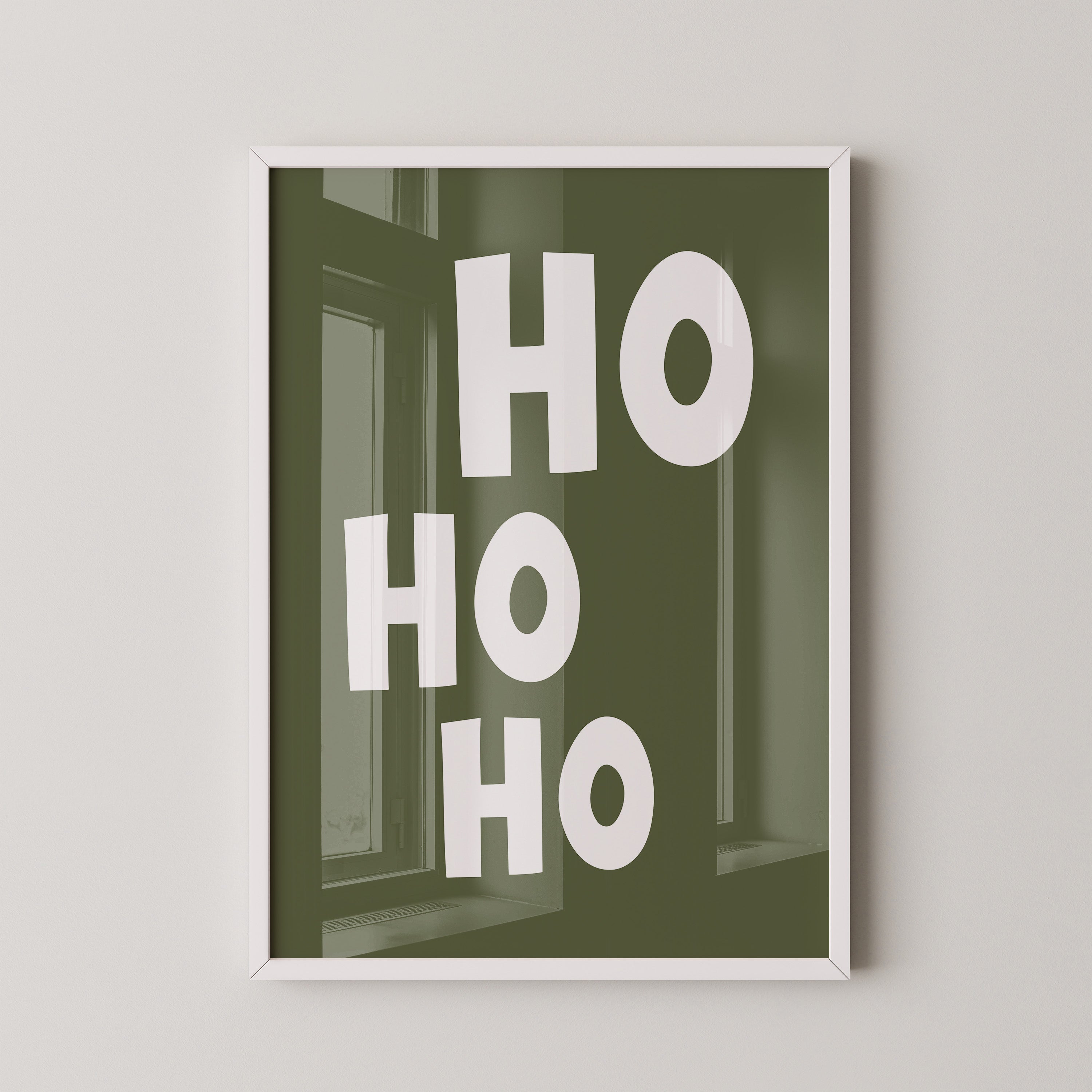 Ho Ho Ho Schriftzug Olivgrün