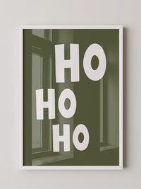 Ho Ho Ho Schriftzug Olivgrün