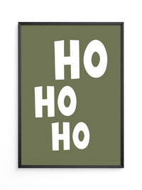 Ho Ho Ho Schriftzug Olivgrün