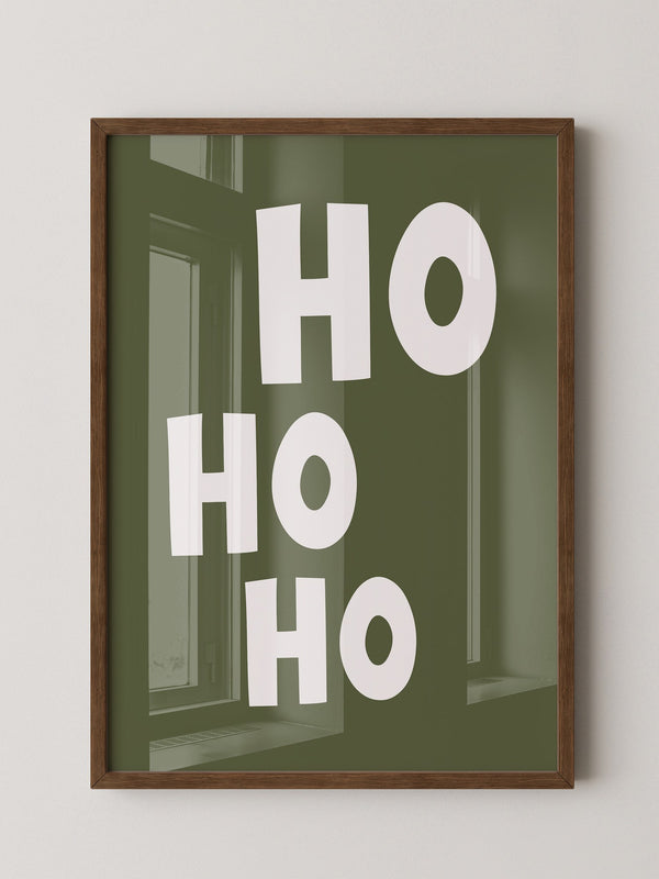 Ho Ho Ho Schriftzug Olivgrün