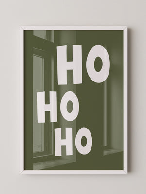 Ho Ho Ho Schriftzug Olivgrün
