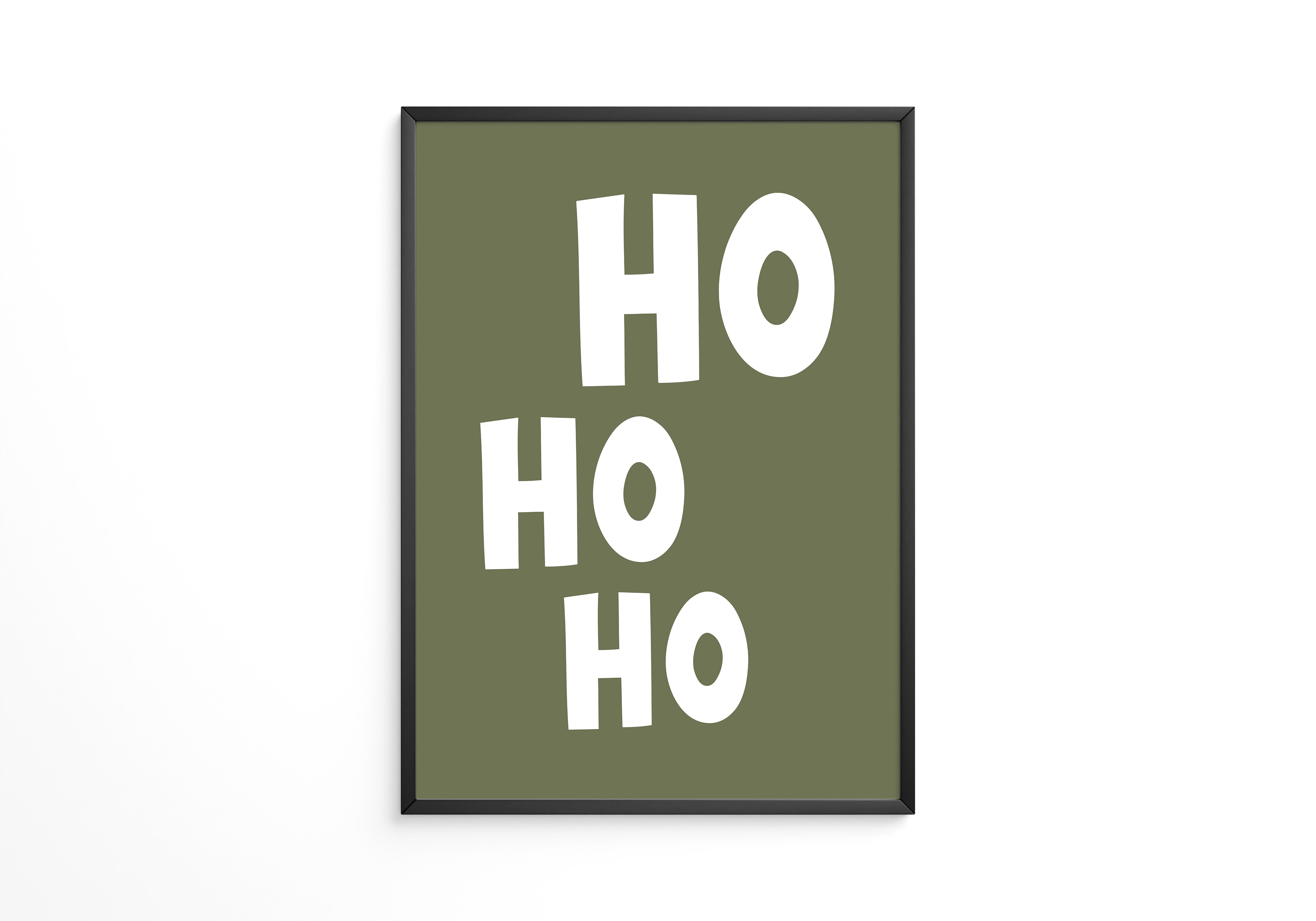 Ho Ho Ho Schriftzug Olivgrün