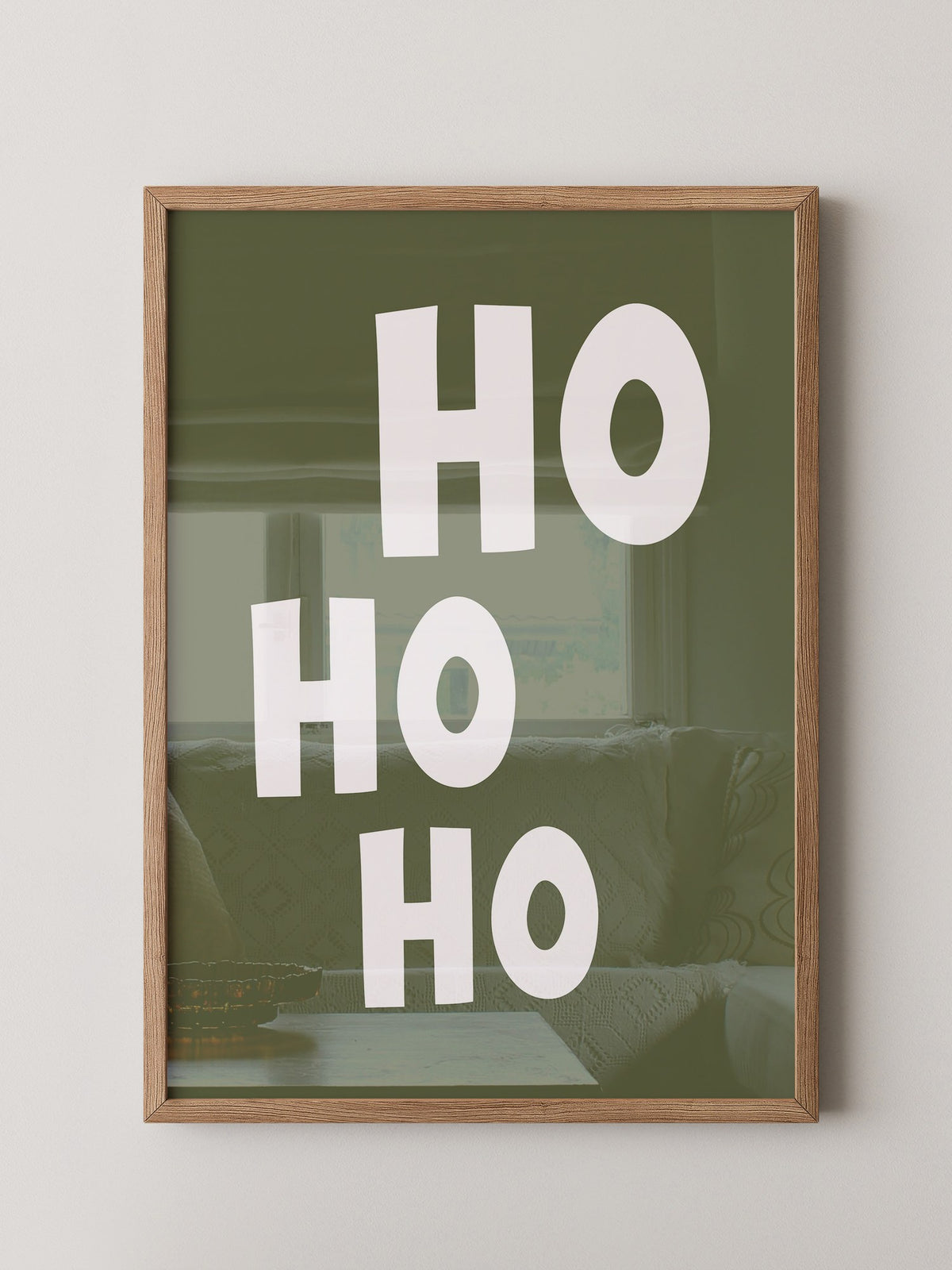 Ho Ho Ho Schriftzug Olivgrün