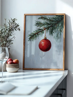 Weihnachtskugel Tannenzweig Malerei