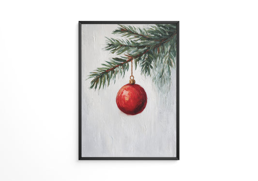 Weihnachtskugel Tannenzweig Malerei