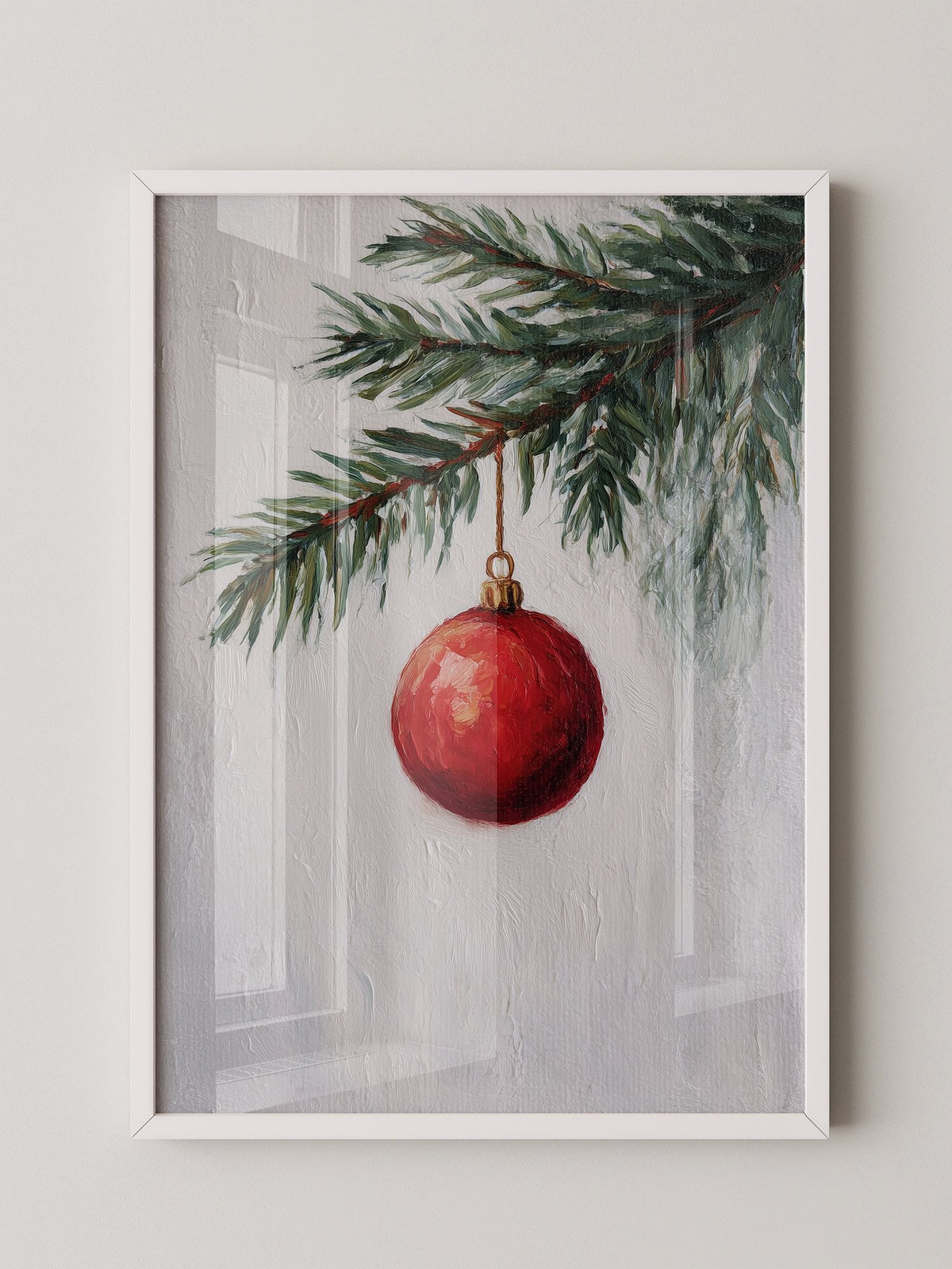 Weihnachtskugel Tannenzweig Malerei